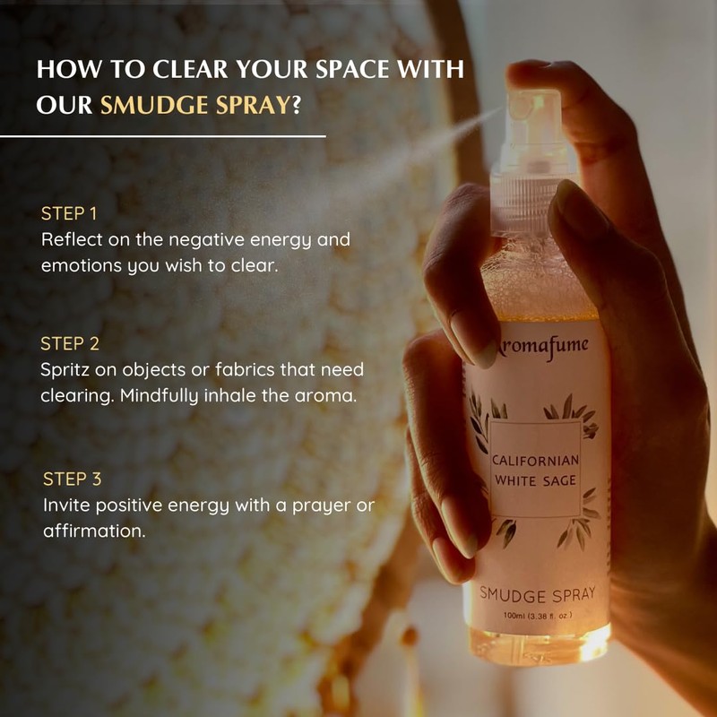 Aromafume White Sage & Palo Santo Smudge Spray 100ml/3.3 oz