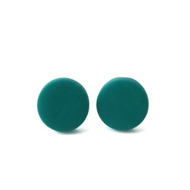 Stud Earrings for Women in Teal Blue, Geometric Round Jewellery Gifts for Her, Christmas Gifts under £10 (6mm)