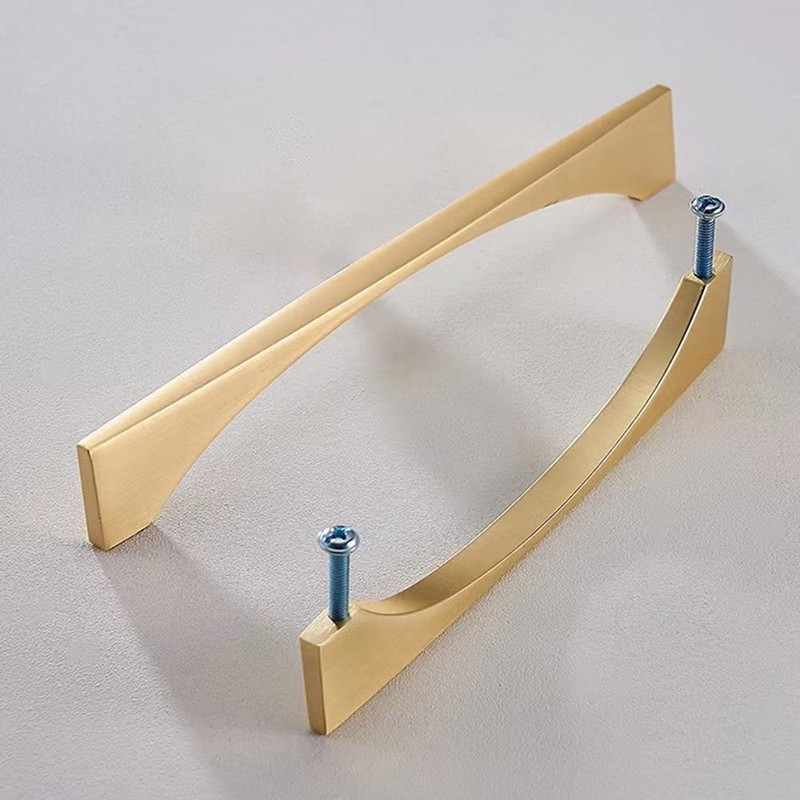 Myxekllo 4 Pack Gold Cabinet Drawer Pulls, Brushed Brass Pulls