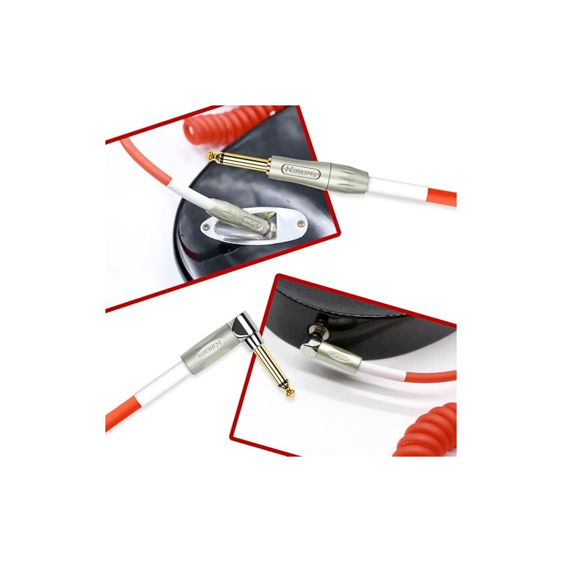 KIRLIN Cable IMK-202PFGL-30/RDF 1/4" Premium Coil Instrument Cable, 30', Red