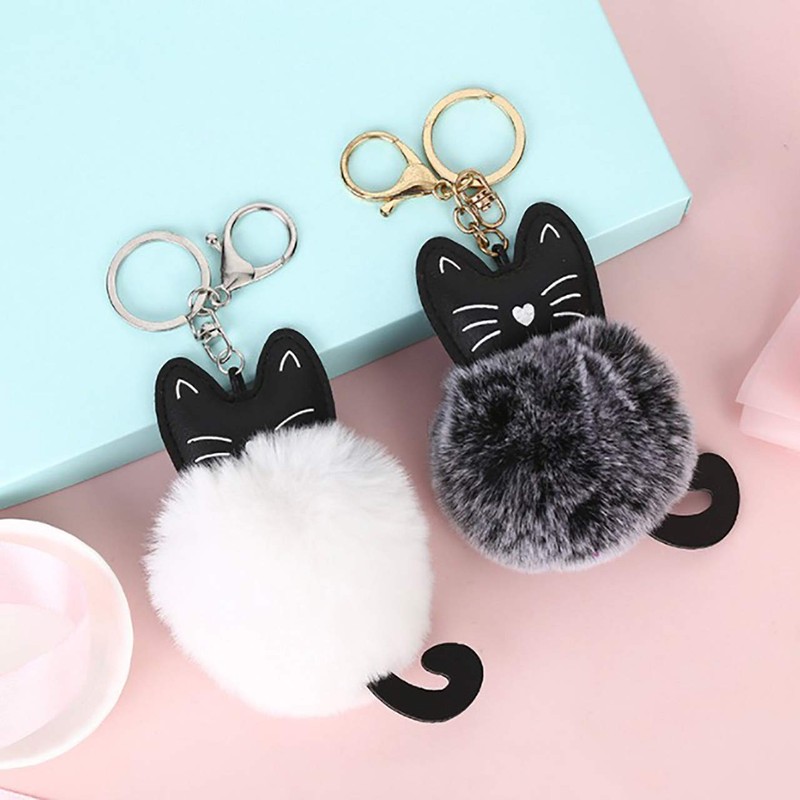 CHROME CRANE WB079 Women's Cat Cat Brushed Fluffy Cute Key