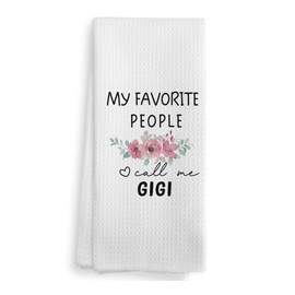 NOQL Gigi Kitchen Towels and Dishcloths, Gigi Gifts, Grandma Gifts, Gigi, My Favorite People Call Me Gigi Drying Cloth Hand Towels Tea Towels for Bathroom Kitchen, 16×24 Inches