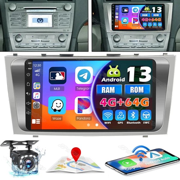 Unbranded For 2007-2011 TOYOTA CAMRY Android 13 CarPlay Car Stereo