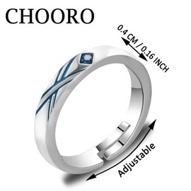 CHOORO Anime Jewelry Cosplay Ring, Anime Ring Cosplay Jewelry Red And Blue Rings (blue ring-CA)