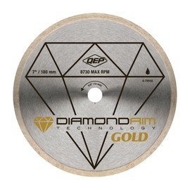 QEP 7" Continuous Rim Premium Diamond Blade for Wet or Dry Cutting of Ceramic, Porcelain, and Marble Tile, Silver
