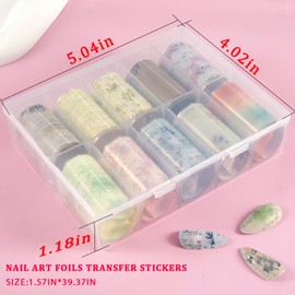 XEAOHESY 10 Rolls Traditional Chinese Style Nail Foil Transfer Stickers Flower Chinese Calligraphy Ink Painting Pattern Nail Foil Sheets Transfer Foils Stickers Classical Nail Art Supplies（Design 2）