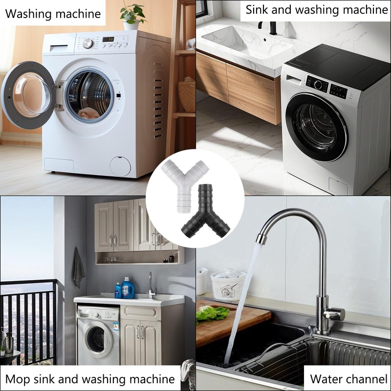 2 Sets Universal Washing Machine Y-Shaped Drain Hose Splitter -Fitting,Connector