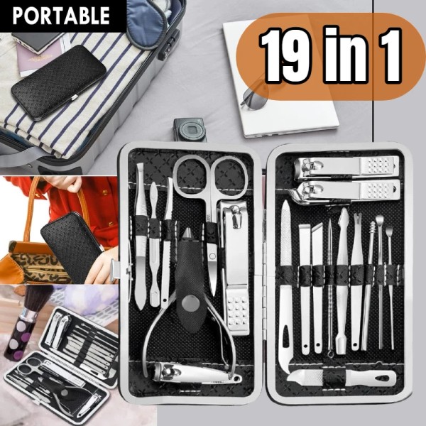 Unbranded 19PCS Pedicure Nail Toe Clippers Manicure Kit Cleaner Cuticle