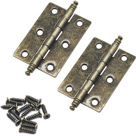 JJWNMLL Pack of 2 Antique Hinges Bronze 83 x 43 mm Retro Door Hinges Decorative Hinges Metal Folding Butt Hinges Iron Hinges for Cupboards Cupboard Doors Chests Boxes