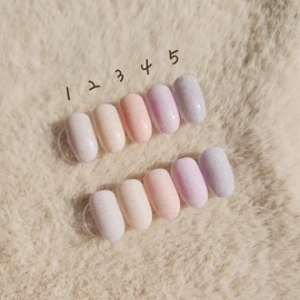 Angora knit one color nail tip - petit coffin / 앙고라 니트 원컬러 네일팁 - 쁘띠 코핀