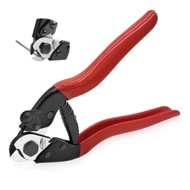 HOUSERAN 8 Inch Wire Rope Cutter, Stainless Steel Cable Cutter, Heavy Duty Wire Cutters Cutting Up to 3/16" for Fence, Wire Seals, Aircraft Cables, Decking, Railing, Bike Bicycle Brake Cable, DIY