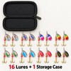 16-Piece Metal Spinner Fishing Lure Set with Portable Storage Bag