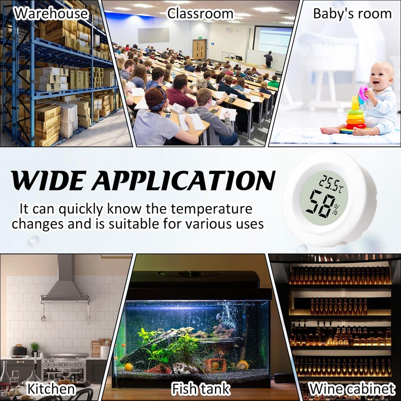 3-Pack LCD Digital Hygrometer Thermometer Hydrometer Humidity Meter Indoor Outdoor