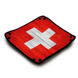 IMMERSION Dice Board 21 x 21 cm - Folding Dice Board High Quality Board Game Board - Perfect Accessory for Your Games - Unbreakable - Printed in France (Wood Swiss Flag)
