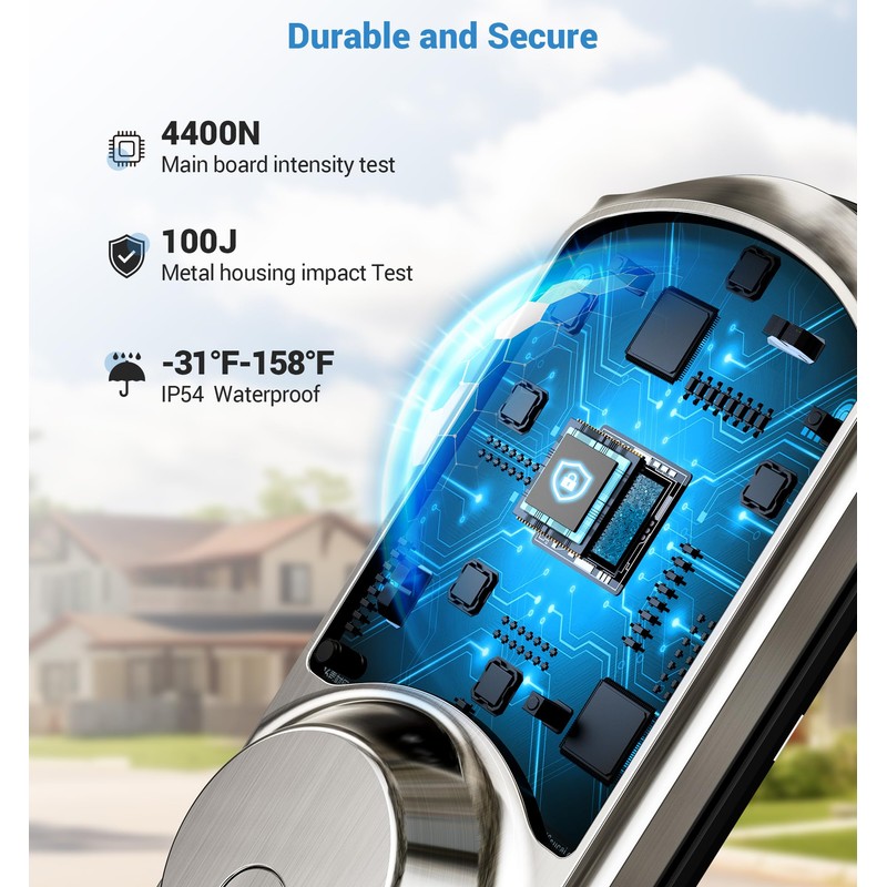 Veise Smart Locks with 2 Lever Handle Set, App Control,