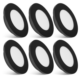 Dream lighting RV Lights Interior - Low Voltage Under Cabinet Lighting - 3000K Warm White RV Boat Interior Light Fixture - 2W 100 lumens Black Puck Light, 2.7inch, Pack of 6