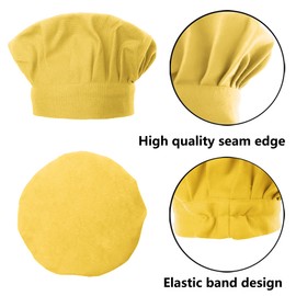 TopTie Kids Apron and Chef Hat Set, Adjustable Cotton Child Cooking Kitchen Apron, S-XXL-Yellow-XL