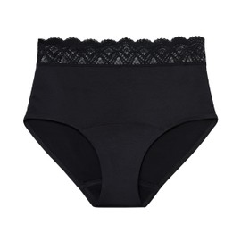 Thinx For All Leaks Hi-Waist Underwear, Holds up to 100ml or 6tbps or 1/4 Cup Worth of Liquid*, Light Absorbency Incontinence Underwear for Women, Feminine Care, BlackBerry, XS