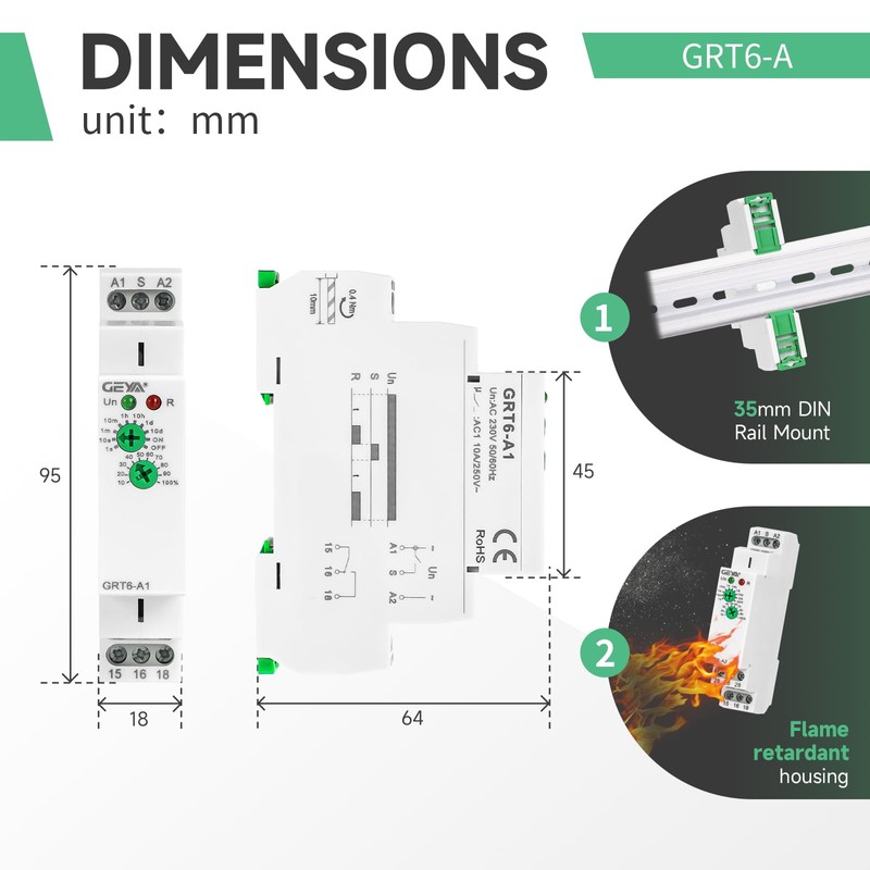 Delay ON Time Relay, IGEYAPA GRT6 A1 AC230V 10A Time