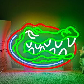 PILOYINDE Florida Gators Basketball Team Neon Sign LED Light for Bedroom Wall Decor, Modern Style, Wall Mount, 1 Count