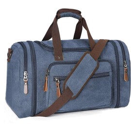 Sechunk Duffle Bag Canvas Large Outdoor Shoulder Bag Overnight Handbag Travel Tote Luggage Weekender Bag