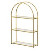 Crofy Gold Arched Frame Wall Shelf, Decorative 3 Tier Bathroom