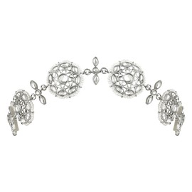 I Jewels (T2120S) - Bollywood floral Kundan Pearl Rajasthani Sheeshphool Matha Patti Sheeshpatti (T2120S), No es una piedra preciosa