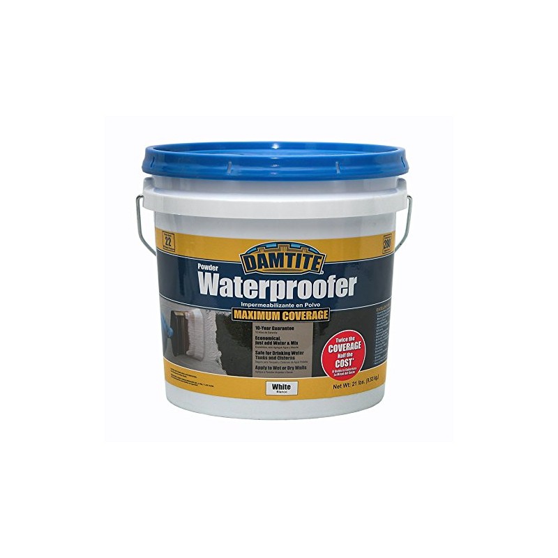 DAMTITE Waterproofing 01211 Maximum Coverage White Powder Waterproofer, 21 lb,