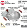 HAWKINS 5 Litre Deep Kadhai, Triply Stainless Steel Kadai with
