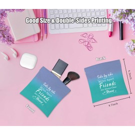 Long Distance Friendship Gifts for Women, Cosmetic Bag with Mirror Small Makeup Bag for Purse, Portable Cosmetic Pouch Travel Toiletry Bag Organizer, Birthday Gifts for Women Friends Sister, 01