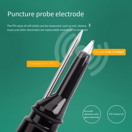 Fowecry Plastic Digital Food PH Meter 0.00-14.00 PH Temp Acidity Tester Dough Soil PH Detector for Meat Cheese Bread Analyzer Meter