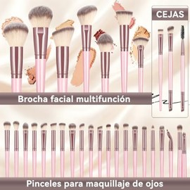 Set de 52 Piezas de Utensilios de Maquillaje,que Incluye 30 Pinceles y Esponjas de Maquillaje,con Bolsa de Almacenamiento de Felpal,set de Pinceles Mu
