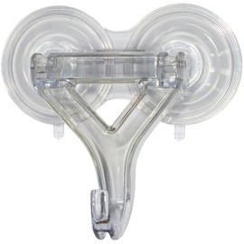 Double Suction Wreath Hook - for up to 25 lb, Clear + Plastic