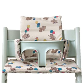 Seat Cushion for Stokke Tripp Trapp High Chair, Non-Slip High Chair Seat Cushion Set, Organic Cotton Baby Seat Cushion, Replacement Cover Seat Cushion for Highchair, Baby Chairs with Bag (01)