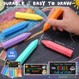 60 Pcs Jumbo Washable Sidewalk Chalks, End of Year Gifts for Students, Sidewalk Chalk Party Favors with 10 Gift Bags for Graduation School Classroom Prizes End of The Year Gifts