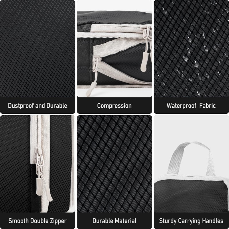 Compression Packing Cubes for Travel, Travel Essentials Luggage Organizer bags