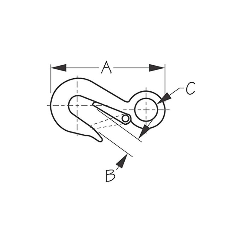 Sea Dog 146300-1 Stainless Steel Fast Eye Safety Snap Hook,