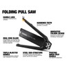 ToughBuilt Folding Pull Saw - (TB-H4-21-2X), Black, One Size