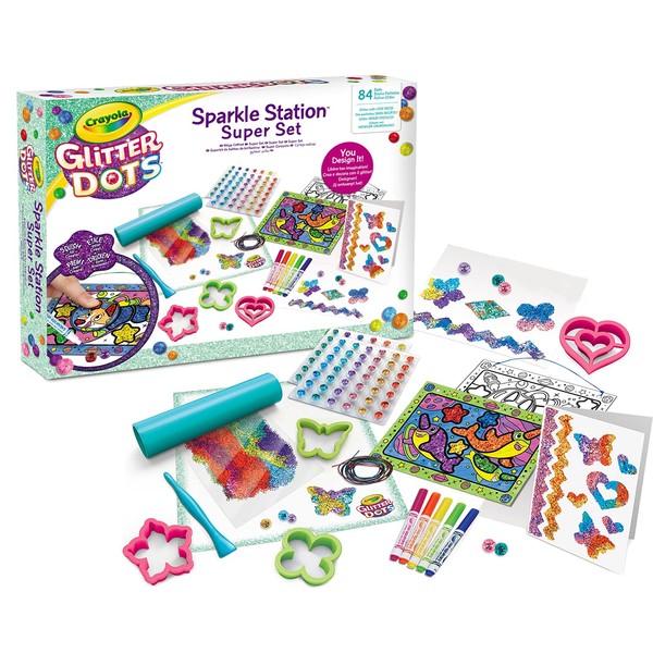 CRAYOLA Glitter Dots Sparkle Station Super Set - For Creating Glittery Moulding Glitter Decorations, Creative Activity & Gift Idea, Age 6+, 25-1085