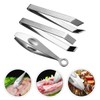 Healvian 3pcs Stainless Steel Poultry Tweezer Set Durable Hair Puller
