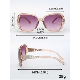 Women's Summer Square Frame Sunglasses, Rich Girl Sunglasses, Sunglasses 2025 Women, New Fashion Travel Accessories, Lightweight and Durable for Outdoor Sun Protection Sunglasses for Daily:_Champagne_one-size