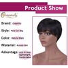 Creamily- Pelucas cortas de corte Pixie negro para mujeres negras,