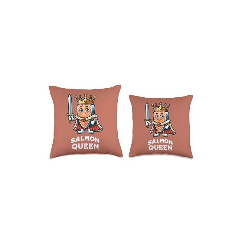 Salmon King Funny Quote Fish Salmon Lover Throw Pillow