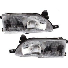 Evan Fischer Driver and Passenger Side Headlight for Toyota Corolla 1993-1997 Halogen With bulb(s) Replaces# 811101E221 811501A491
