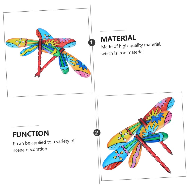 ABOOFAN 2sets Dragonfly Ornaments Iron Craft Home Decor Wall Decor