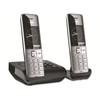 Gigaset Comfort 500A Duo Analogue Telephone, Silver/Black, 2 Handsets