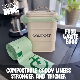6L to 7L x20 Compostable Caddy liners | Extra Thick & Durable | EN 13432 Certified | UK Brand (6L 20 CADDY LINERS)