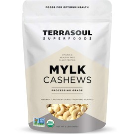 Terrasoul Superfoods Organic Raw Cashews (Mylk Grade), 2 Pounds