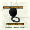 SE Portable Black Plastic Toilet Seat Lids, Fits a 5
