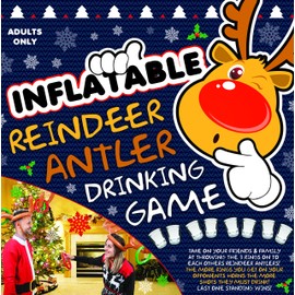 Inflatable Reindeer Antlers Ring Toss Drinking Game - Christmas Party Games - Adult Games
